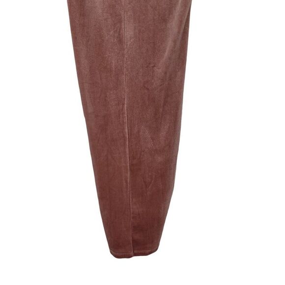 Windsor Velour Bodycon Dress S Mauve Strappy Ruffle Tea Length Cocktail Holiday - Picture 8 of 11